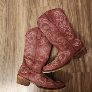 Roper rose colored western boots size 8
